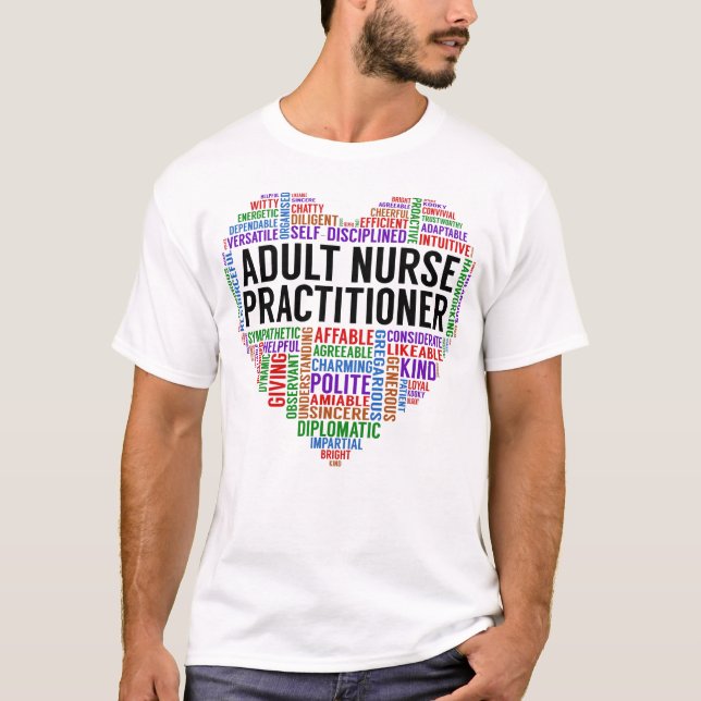 Erwachsener Krankenpfleger Herz T-Shirt (Vorderseite)
