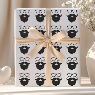 Erwachsener lustiger Bartmann Geschenkpapier