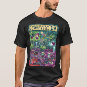 Erwachsener Stufe 19 GeburtstagsGamer abgeschlosse T-Shirt