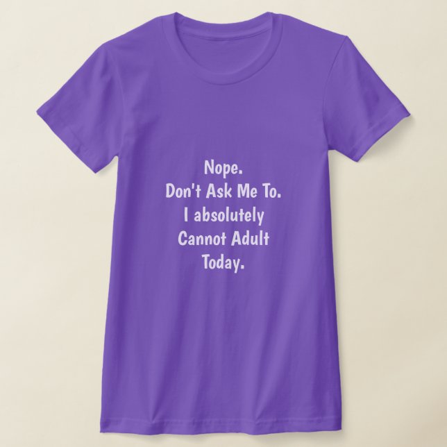 Erwachsener T - Shirt nicht möglich (Ablage )