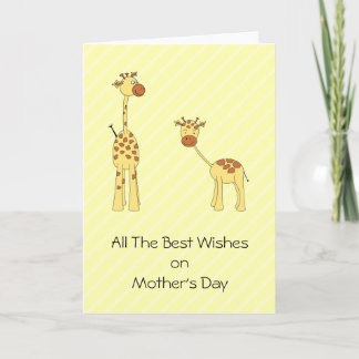 Erwachsener und Baby-Giraffe. Cartoon Karte