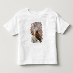 Erwachsener Zedernseidenschwanz auf Weißdorn mit S Kleinkind T-shirt