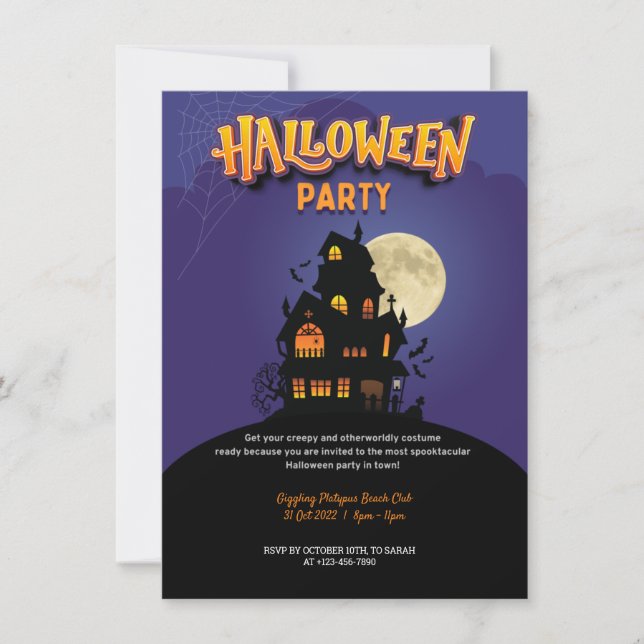 ERWACHSENES HALLOWEEN-PARTY EINLADUNG (Vorderseite)
