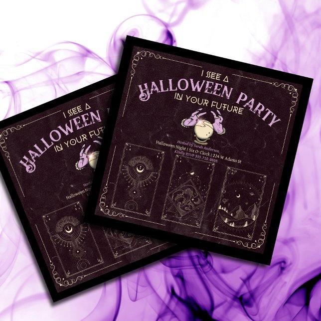 Erwachsenes Tarot Halloween-Party Einladung (Von Creator hochgeladen)