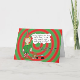 Erwägen des Elfs Feiertagskarte