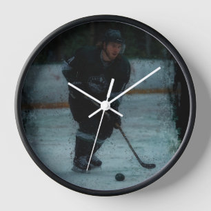 Erwärmung des Eishockey-Spielers Uhr