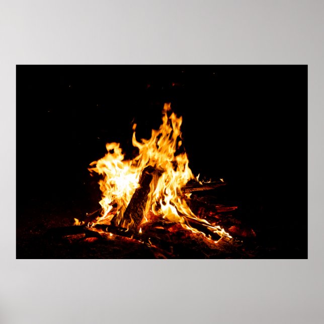 Erwärmung-Feuer für komfortables Abenteuer-Gefühl Poster (Vorne)