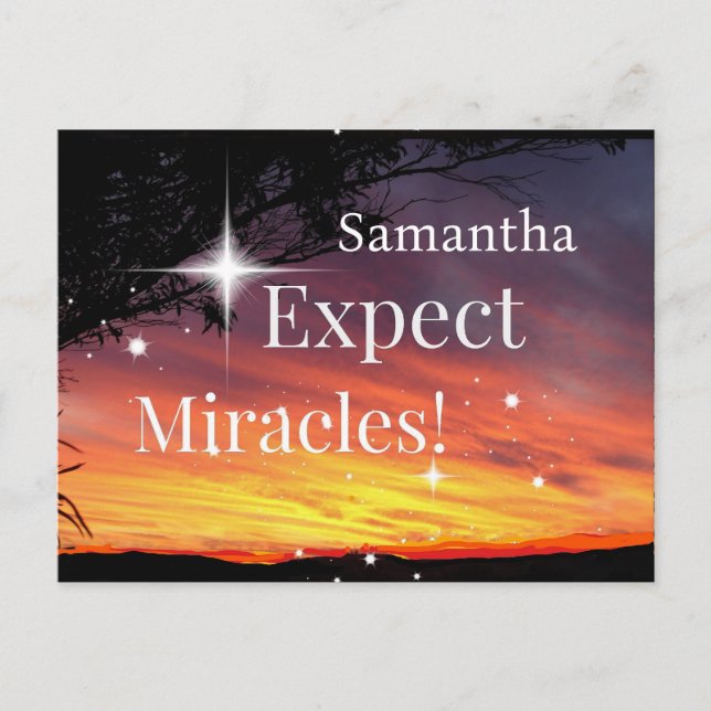 Erwarten Sie, dass Miracles Sparkle Sunset bald ei Postkarte (Vorderseite)