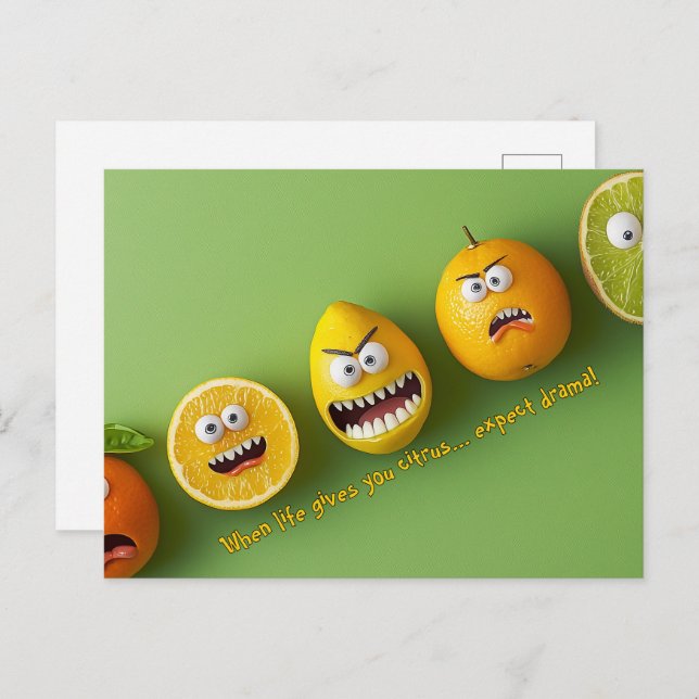 Erwarten Sie Drama Funny Faces Postkarte (Vorne/Hinten)