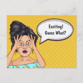 Erwartend, raten Sie mal was? Postkarte