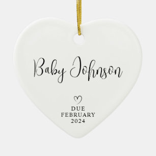 Erwartende Eltern Foto Baby Fälligkeit 2024 Keramik Ornament