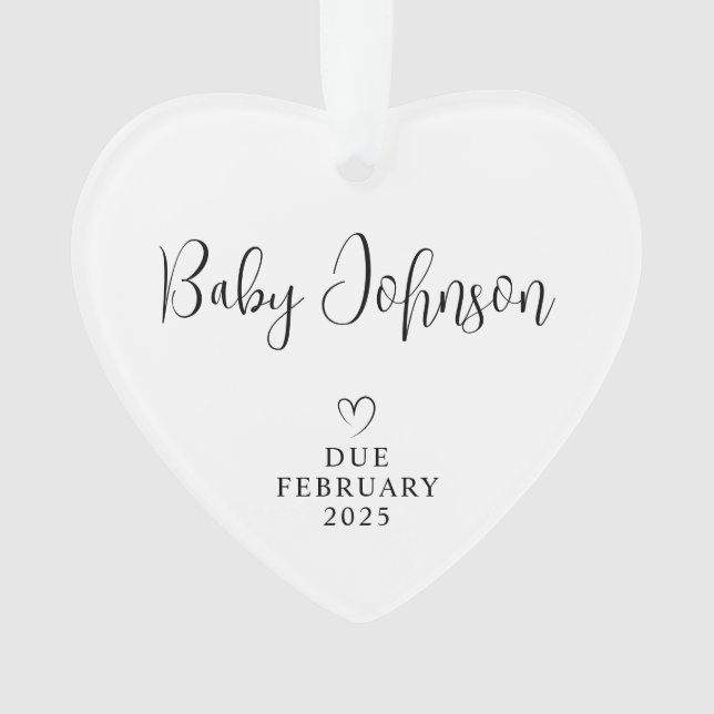 Erwartende Eltern Foto Baby Fälligkeit 2025 Ornament (Vorderseite)