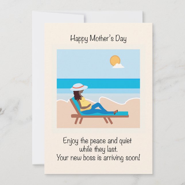 Erwartender Muttertag - Schwarze Frau Feiertagskarte (Vorderseite)