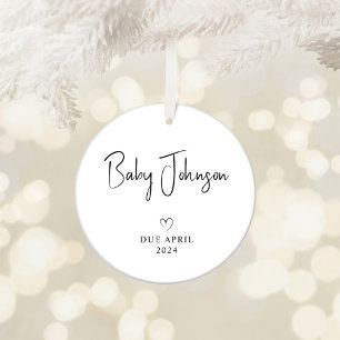 Erwartendes Paar Foto Neues Baby Fällig 2024 Keramik Ornament