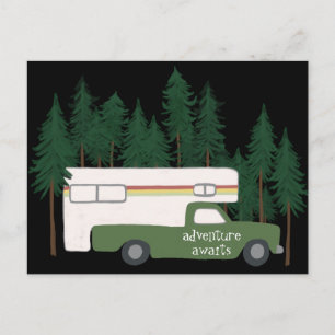 ERWARTET Camping Camper LKW RV Postkarte