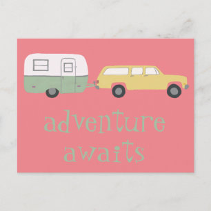 ERWARTET Camping-Trailer RV Postkarte