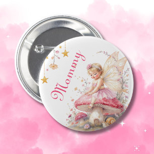 Erwartet ein Baby Feenhaus-Core-Mädchen-Baby-Par Button