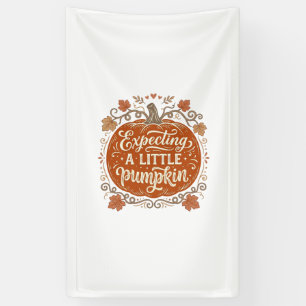 Erwartet ein kleines Kürbis Herbst Schwangerschaft Banner
