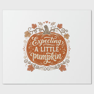 Erwartet ein kleines Kürbis Herbst Schwangerschaft Geschenkpapier