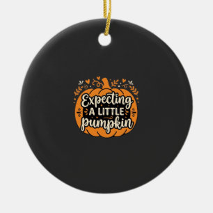 Erwartet einen kleinen Kürbis Halloween Schwangers Keramik Ornament