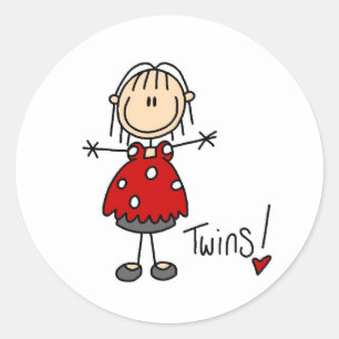 Erwartet Zwillinge Stick Figure Aufkleber