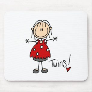 Erwartet Zwillinge Stickfigur Mauspad