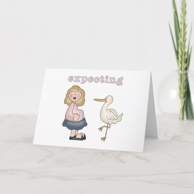 erwartetes Baby - Storchhemden und Geschenke Ankündigung (Vorderseite)