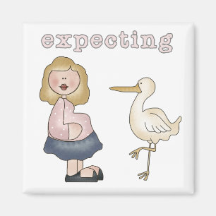 erwartetes Baby - Storchhemden und Geschenke Magnet