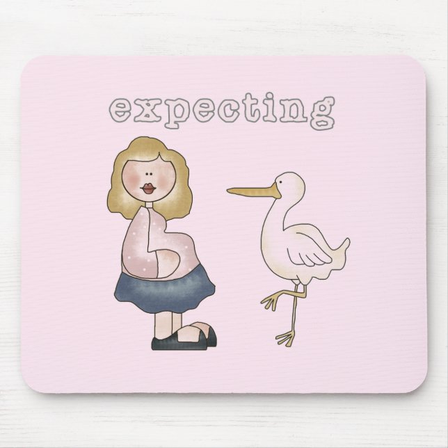erwartetes Baby - Storchhemden und Geschenke Mousepad (Vorne)