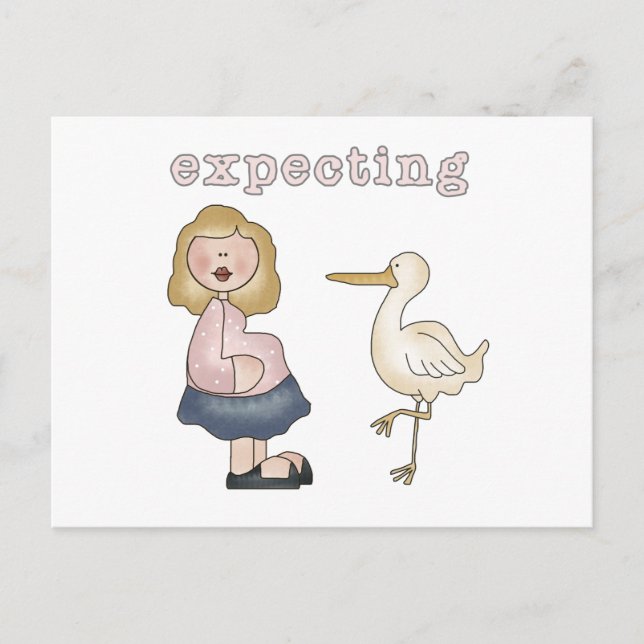 erwartetes Baby - Storchhemden und Geschenke Postkarte (Vorderseite)