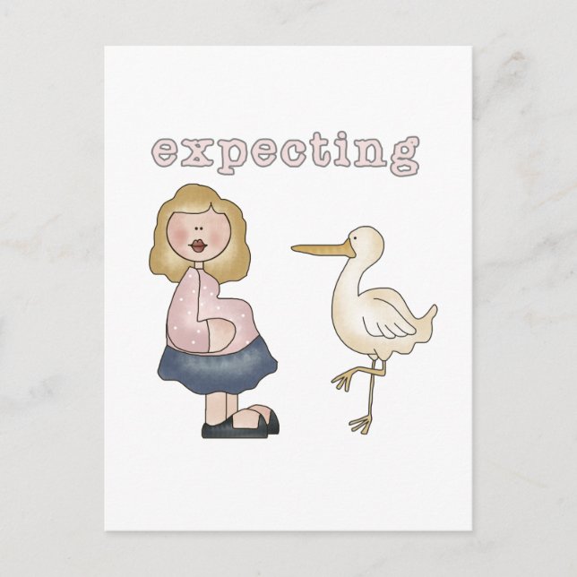 erwartetes Baby - Storchhemden und Geschenke Postkarte (Vorderseite)