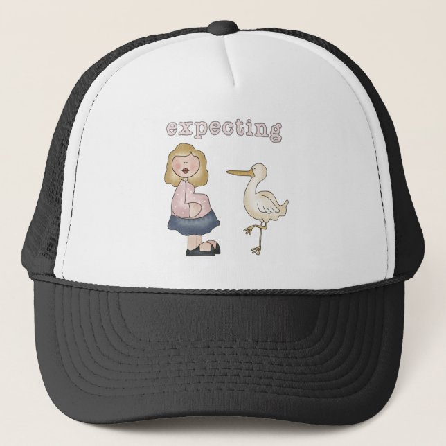 erwartetes Baby - Storchhemden und Geschenke Truckerkappe (Vorderseite)