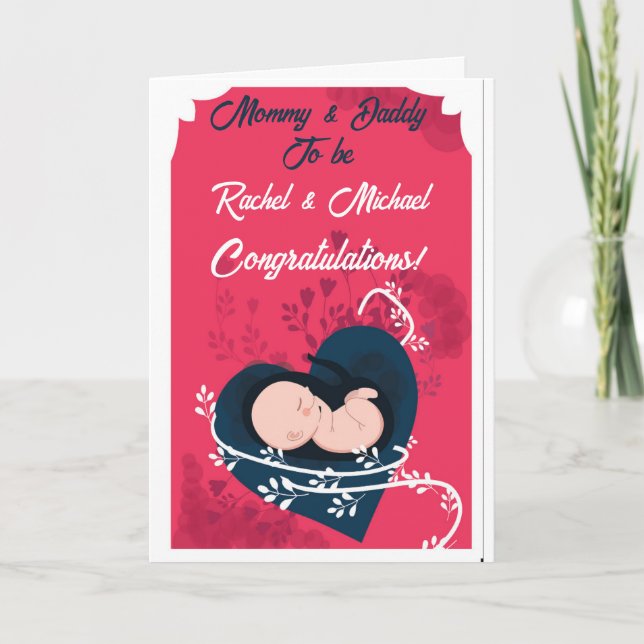 Erwartung, dass Mommy & Daddy eine Gratulationskar Karte (Vorderseite)