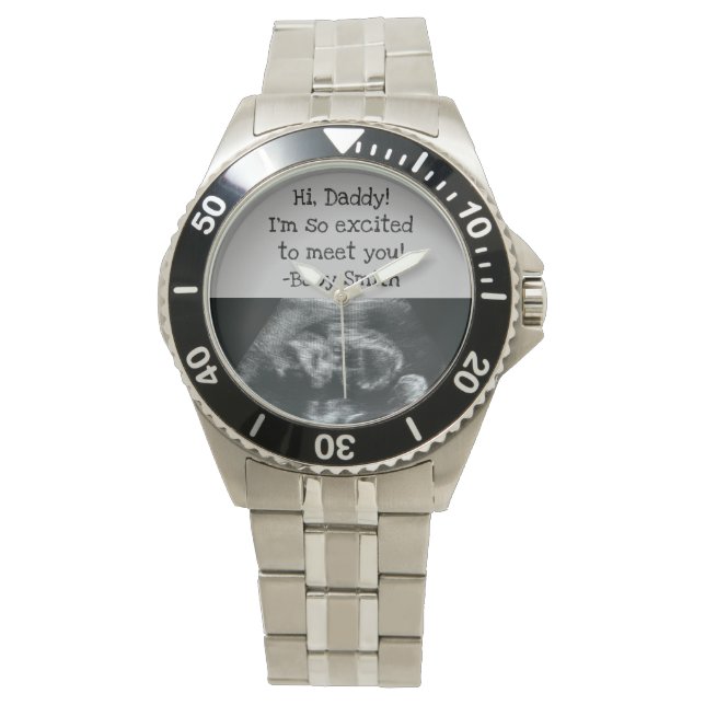 Erwartung, dass Vater eine Ultraschallüberwachung  Armbanduhr (Vorderseite)