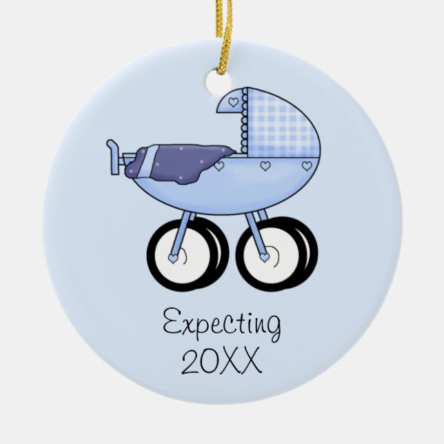 Erwartung die Verzierung (blau) Keramik Ornament (Vorne)