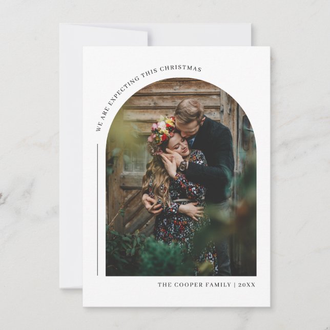 Erwartung dieser Weihnachtsfamilie Foto Card Feiertagskarte (Vorderseite)