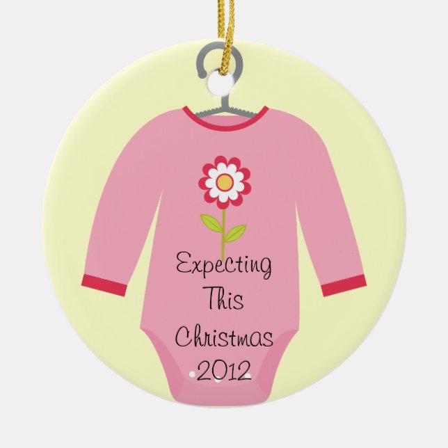 Erwartung dieser Weihnachtsverzierung Keramik Ornament (Vorne)