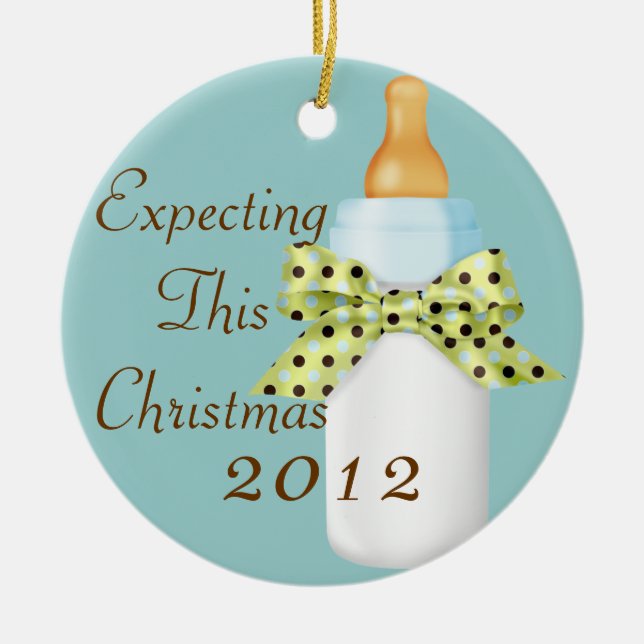 Erwartung dieser Weihnachtsverzierung Keramikornament (Vorne)