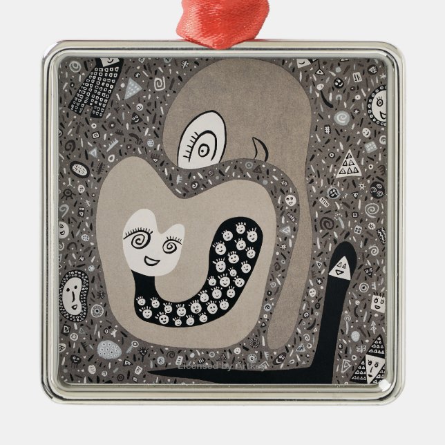 Erwartung eines Babys Silbernes Ornament (Vorne)