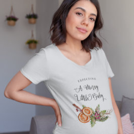 Erwartung eines fröhlichen kleinen Weihnachtsjunge T-Shirt