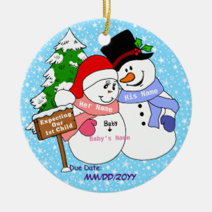 Erwartung unseres 1. Kindes Keramik Ornament