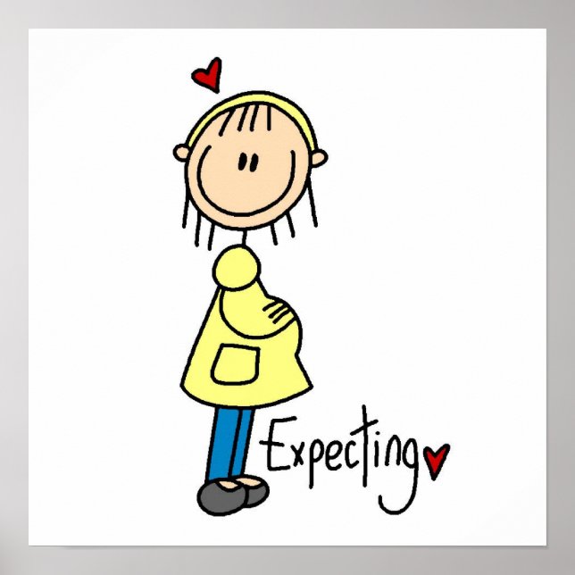 Erwartung von T - Shirt und Geschenken für Kinder Poster (Vorne)