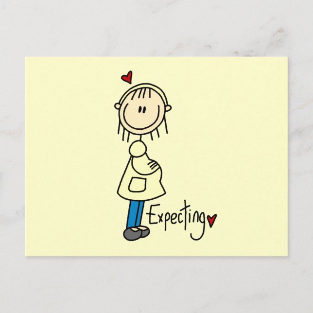 Erwartung von T - Shirt und Geschenken für Kinder Postkarte (Vorderseite)