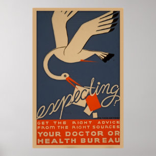 Erwartung WPA des Vintagen Gesundheits-Plakats Poster