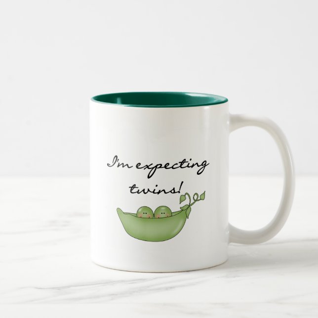 Erwartung Zwillinge - Erbsen in einer Hülse Zweifarbige Tasse (Rechts)