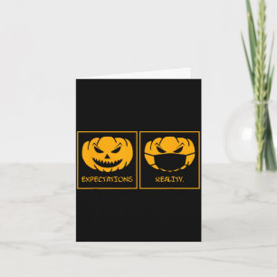 Erwartungen Realität Jack-o-Laterne Kürbisgesicht Karte