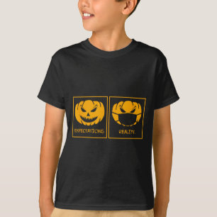 Erwartungen Realität Jack-o-Laterne Kürbismaske T-Shirt