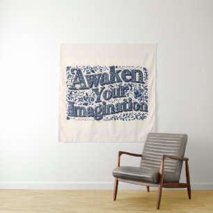 Erwecken Sie Ihre Fantasie (Beige Hintergrund) Wandteppich