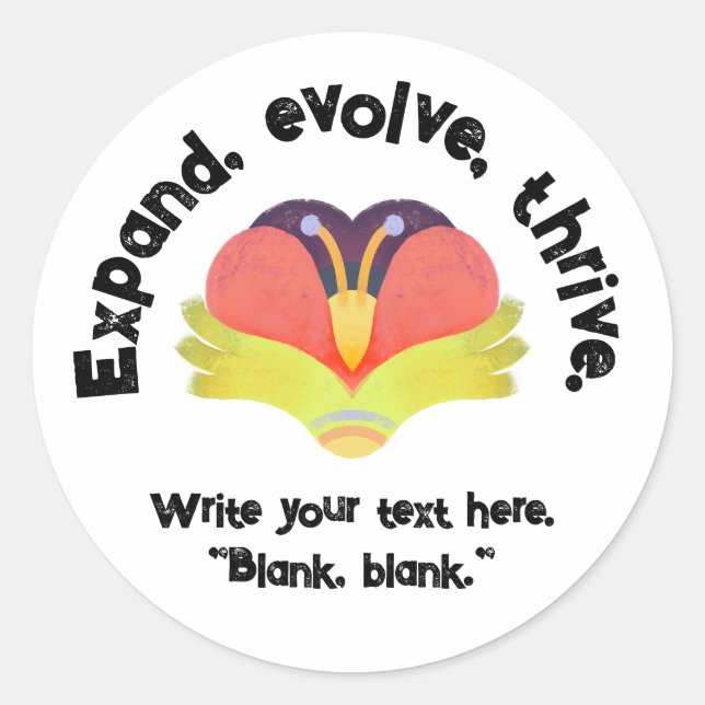 Erweitern, entwickeln, gedeihen mit einer Blume Runder Aufkleber (Vorderseite)