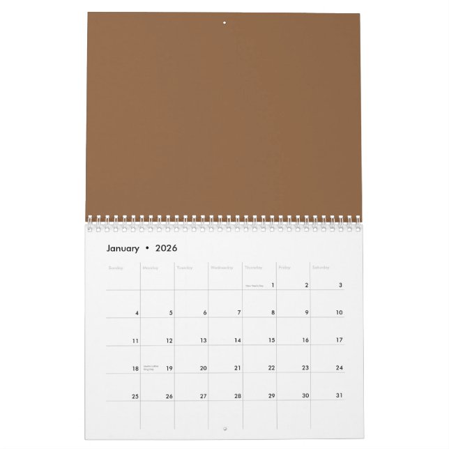 Erweitern Sie Ihr Design mit einem braunen Hinterg Kalender (Jan 2026)